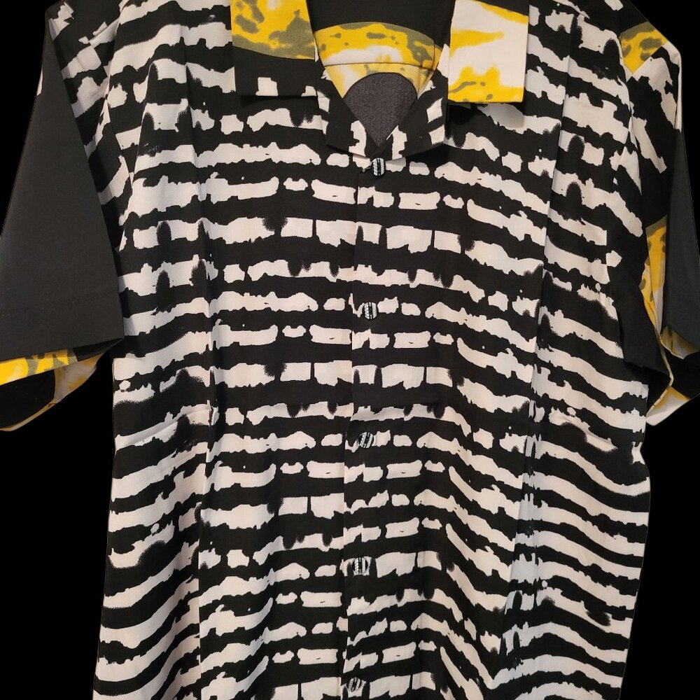 Unisex vintage wear-Blk & white casual pool/ beach lounge 2 set- with pockets - Picture 3 of 15